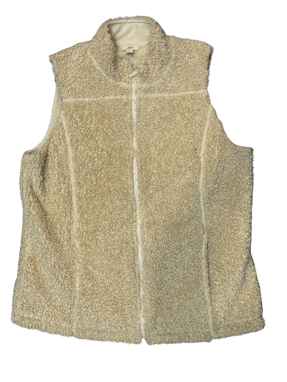 J. Jill Cream Sherpa Zip-Up Vest